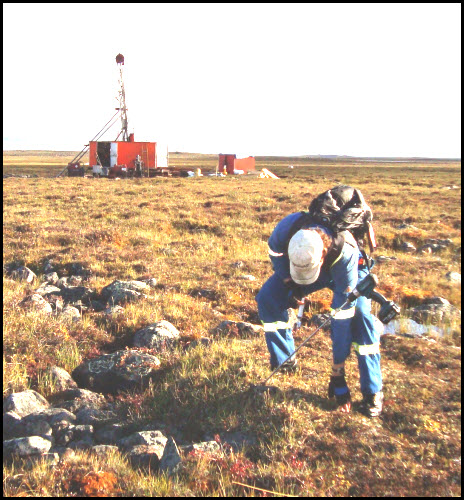 direct sampling helium of hummocks at Nunavut